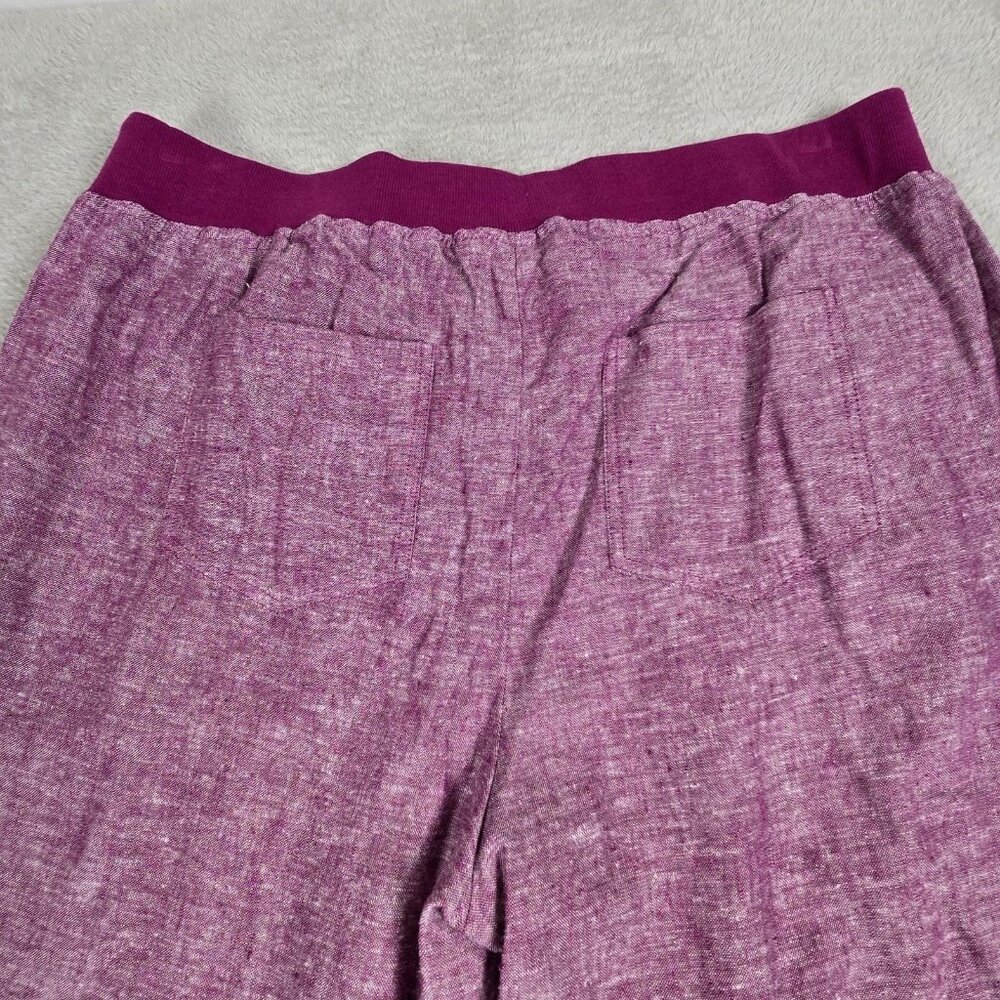 Woman Within Linen Blend Pants Womens Size 22 PETITE Purple Plus Pull On Summer - Picture 12 of 12